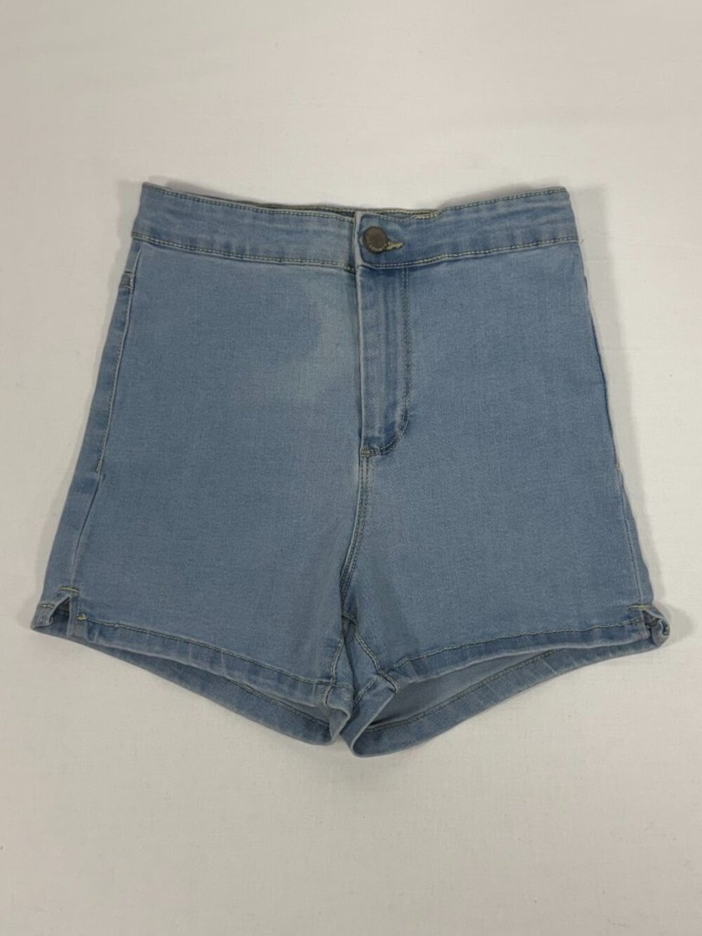 High Waist Denim Co Light Wash Stretch Denim Shorts Size 2 USA